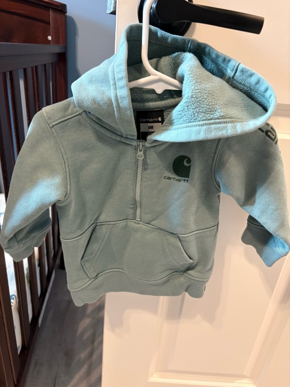 Carhartt Toddler Zip Pullover Hoodie in Seafoam